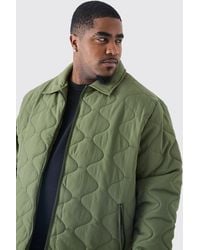 BoohooMAN - Plus Onion Quilted Collar Jacket - Lyst
