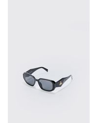 BoohooMAN - Bm Rectangular Plastic Sunglasses In Black - Lyst