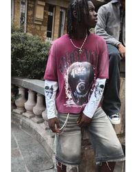 BoohooMAN - Oversized Boxy Ofclman Graphic Faux Layer Washed T-Shirt - Lyst