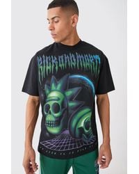 BoohooMAN - Oversized Rick And Morty Large Scale License T-shirt - Lyst