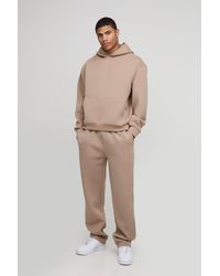 BoohooMAN - Oversized Boxy Bonded Scuba Hooded Tracksuit - Lyst
