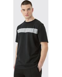 BoohooMAN - Tall Regular Fit Colour Block Man Script T-shirt In Black - Lyst