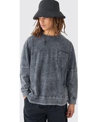BoohooMAN - Oversized Washed Carded Heavy Faux Layer T-shirt - Lyst