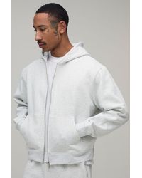 BoohooMAN - Basic Oversized Boxy Zip Through Hoodie - Lyst