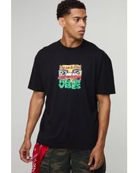 Boohoo - Black Oversized Moto Vibes Graphic T-Shirt - Lyst
