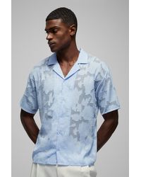 Boohoo - Camisa Oversize De Organdí Con Solapas Y Estampado De Flores - Lyst
