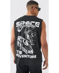 BoohooMAN - Oversized Space Graphic Tank - Lyst