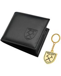 BoohooMAN - West Ham United Fc Black Pu Wallet & Gold Keyring Set - Lyst