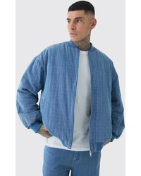 BoohooMAN - Tall Oversize Ripstop-Bomberjacke - Lyst