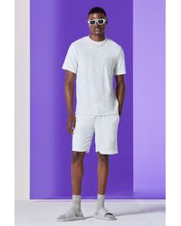 BoohooMAN - Regular Towelling Pearl Embroided T-shirt And Short Set - Lyst