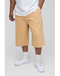 BoohooMAN - Plus Woven Tab Overdye Carpenter Longline Jorts - Lyst
