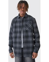 BoohooMAN - Tall Oversized Heavy Weight Flannel Overshirt - Lyst