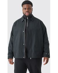 BoohooMAN - Plus Edition Heavyweight Twill Embroidered Coach Jacket - Lyst