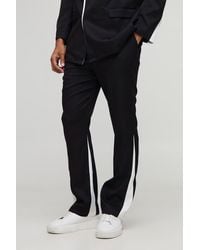 BoohooMAN - Slim Flare Contrast Panel Suit Pants - Lyst