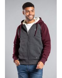 BoohooMAN - Tokyo Laundry Borg Lined Colourblock Two Tone Zip-through Hoody - Lyst
