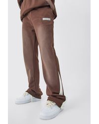 BoohooMAN - Tall Regular Fit Washed Loopback Gusset Jogger - Lyst