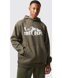 BoohooMAN - Active Trek Oversized Graphic Hoodie - Lyst