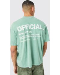 BoohooMAN - Oversized Overdye Official Graphic T-shirt - Lyst