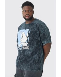 BoohooMAN - Plus Sonic The Hedgehog License Washed Print T-shirt - Lyst