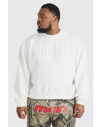 BoohooMAN - Plus Homme Oversized Boxy Debossed Sweatshirt - Lyst