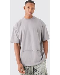 BoohooMAN - Oversized Raw Layer T-shirt - Lyst