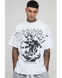 BoohooMAN - Tall Oversized Heavyweight Large Scale Print Official Extended Neck T-Shirt - Lyst