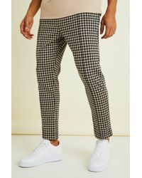 BoohooMAN - Tapered Pintuck Crop Elasticated Waist Smart Jogger - Lyst