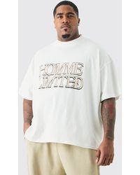 BoohooMAN - Plus Oversized Boxy Extended Neck Homme Ltd T-shirt - Lyst