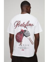 BoohooMAN - Oversized Portofino Puff Print T-Shirt - Lyst
