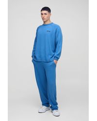 BoohooMAN - Oversized Knitted Raglan Jumper & Regular Jogger Tracksuit - Lyst