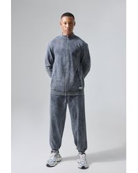 BoohooMAN - Man Active X Og Gym Washed Zip Through Funnel Neck Tracksuit - Lyst