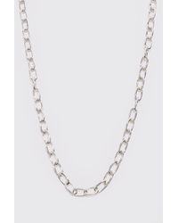 BoohooMAN - Clasp Detail Chain Necklace In Silver - Lyst