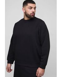 BoohooMAN - Plus 330gsm Basic Crew Neck Regular Fit Sweatshirt - Lyst