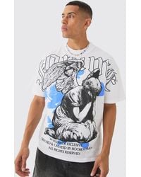 BoohooMAN - Oversized Extended Neck Homme Large Scale Graphic T-shirt - Lyst