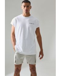BoohooMAN - Active Training Dept Oversized Extended Neck Cut Off T-shirt - Lyst