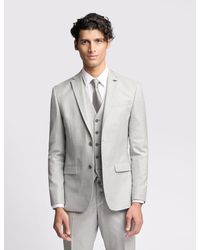BoohooMAN - Ted Baker Lowry Slim Fit Light Grey Sharkskin Suit Jacket - Lyst