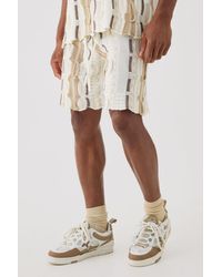 BoohooMAN - Relaxed Fit 3d Knitted Short - Lyst
