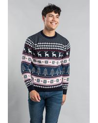 BoohooMAN - Tokyo Laundry Festive Crew Neck Jacquard Knit Jumper - Lyst