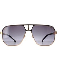 BoohooMAN - Carrera Aviator Matte Black And Gold Dark Grey Gradient 1062/s - Lyst