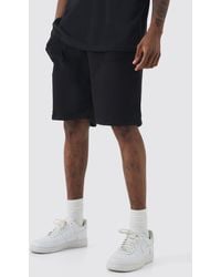BoohooMAN - Tall Loop Back Reverse Pocket Detail Relaxed Short In Black - Lyst
