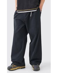 BoohooMAN - Fixed Waist Extreme Wide Fit Chino With Charm - Lyst