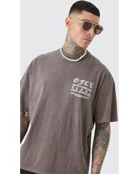 BoohooMAN - Tall Oversized Extended Neck Washed T-shirt - Lyst