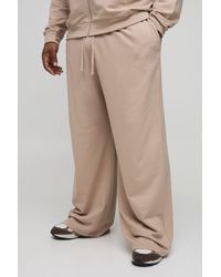 BoohooMAN - Plus 260Gsm Loopback Wide Fit Basic Sweatpants - Lyst