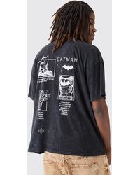 BoohooMAN - Oversized Batman Wash License T-shirt - Lyst