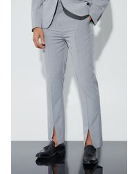 Boohoo - Straight Fit Trouser With Front Split Hem - Lyst
