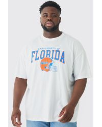 BoohooMAN - Plus Florida Varsity T-shirt In White - Lyst