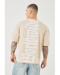 BoohooMAN - Oversized Boxy Heavyweight Worldwide Back Graphic T-shirt - Lyst