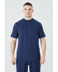 BoohooMAN - Tall Slim Fit Extended Neck Heavy Interlock T-shirt - Lyst