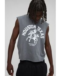 BoohooMAN - Oversized Boxy Western Washed Graphic Tank - Lyst