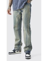 BoohooMAN - Tall Relaxed Rigid Zip Hem Jeans - Lyst